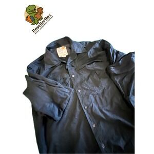 Vintage Eddie Bauer Men's Black Convertible Sleeve Button Up Shirt
